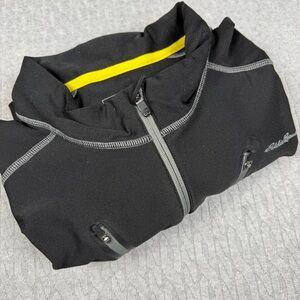 Eddie Bauer Black Jacket with Yellow Accent Trim